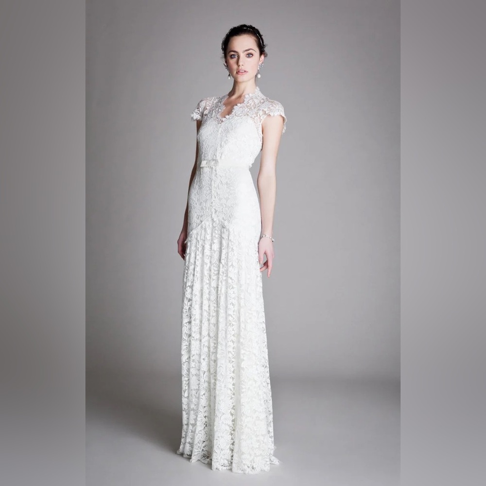 Temperley Bridal Amoret White Lace wedding Dress 10/14